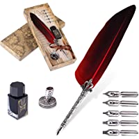 VABNEER Pluma de Inmersion Pluma Antigua Escritura Metal Pluma de Caligrafía Para uso personal- regalo ejecutivo y…